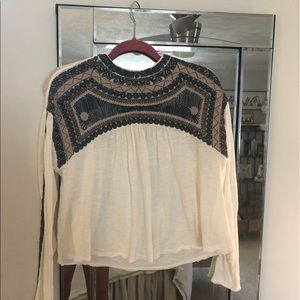 Free people long sleeve cropped top